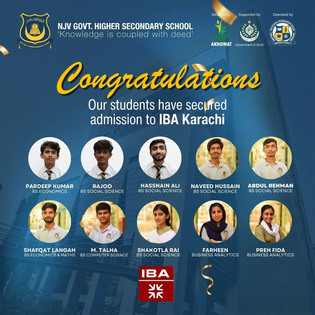 Our students have secured admission to IBA Karachi